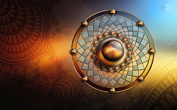 Golden Fractal Circle, Circle, Golden, Colors, Fractal HD wallpaper