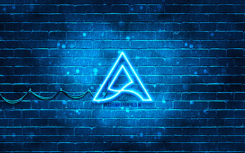 Arctic blue logo, , blue brickwall, Arctic logo, brands, Arctic neon logo, Arctic HD wallpaper