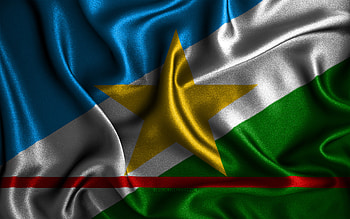 Roraima flag, , silk wavy flags, brazilian states, Day of Roraima, fabric flags, Flag of Roraima, 3D art, Roraima, Asia, States of Malaysia, Roraima 3D flag, Malaysia HD wallpaper