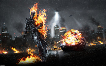 ... Battlefield (with skulls and flames) by AcerSense HD wallpaper
