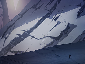 Art, Snow, Rocks, Loneliness, Traveller, Traveler HD wallpaper