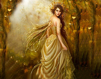 Gorgeous Autumn fairy, fairy, butterfly, gorgeous, autumn, angel HD wallpaper