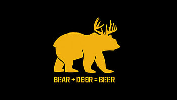 Bear And Deer, dark, black, bear, deer, artist, artwork, digital-art HD wallpaper