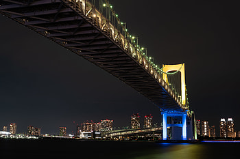 Cities, Night City, City Lights, Bridge, Illumination, Backlight, Tokyo HD wallpaper