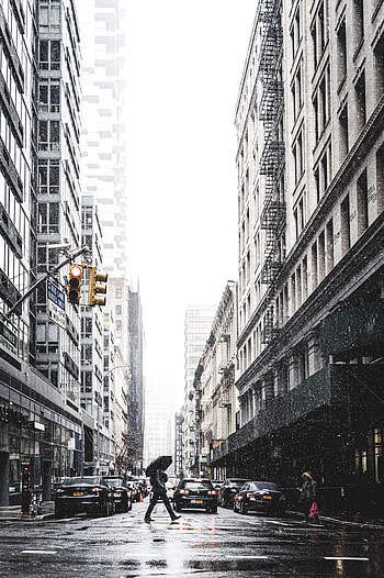 Cities, Auto, People, Rain, City, Building, Street HD phone wallpaper