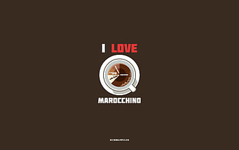 Marocchino recipe, , cup with Marocchino ingredients, I love Marocchino Coffee, brown background, Marocchino Coffee, coffee recipes, Marocchino ingredients HD wallpaper