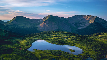 La Plata Range, Durango, Colorado, clouds, trees, sky, forest, mountains, usa, pond HD wallpaper