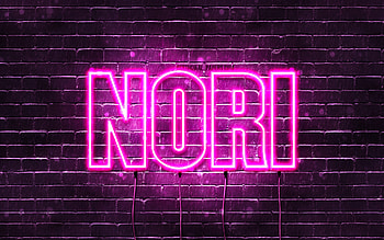 Happy Birtay Nori, , pink neon lights, Nori name, creative, Nori Happy Birtay, Nori Birtay, popular japanese female names, with Nori name, Nori HD wallpaper