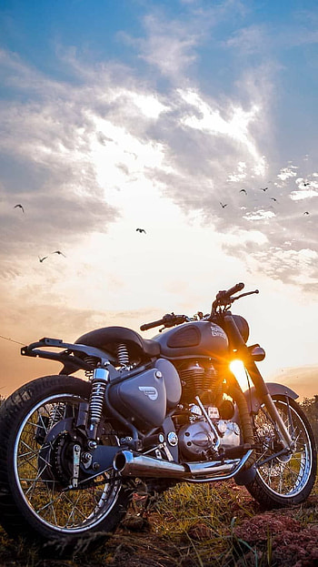 Bullet Bike, Blue Colour Bullet Bike, Royal Enfield, Royal Bike HD phone wallpaper