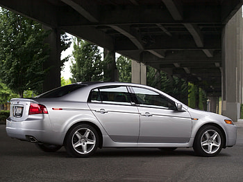 Auto, Trees, Acura, Cars, Asphalt, Bridge, Side View, Style, Akura, Tl, 2004, Silver Metallic HD wallpaper