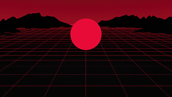 Neon Netrowave Grid Dark , dark, black, red, artist, artwork, digital-art HD wallpaper