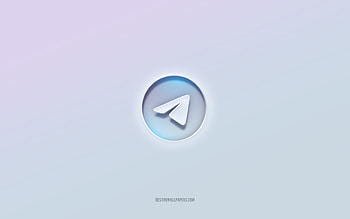 Telegram logo, cut out 3d text, white background, Telegram 3d logo, Telegram emblem, Telegram, embossed logo, Telegram 3d emblem HD wallpaper