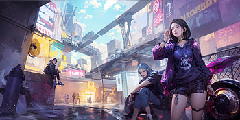 City Streets Anime Girl, anime-girl, anime, artist, artwork, digital-art, artstation HD wallpaper