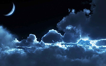 Sky Moonlight Fantasy Moon Cloud Nature Windows HD wallpaper