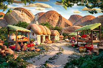 Food and landscape, ori, mancare, peisaj, bun HD wallpaper