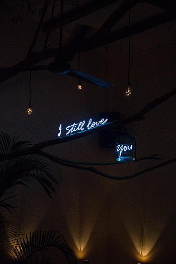 Love, Words, Dark, Neon, Glow HD phone wallpaper