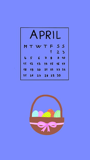 April 2022, calendar, spring, basket, blue, egg, easter HD phone wallpaper