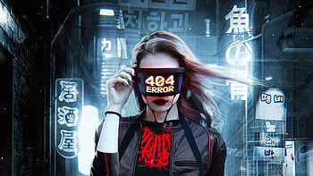 404 Error Cyberpuk Girl, cyberpunk, artist, artwork, digital-art, error, artstation, girls HD wallpaper