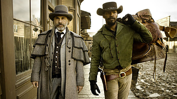 Django Unchained, Christoph Waltz, Jamie Foxx, Movie poster HD wallpaper