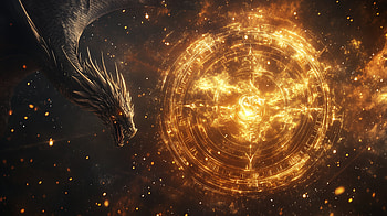 : Dragon and Fantasy Portal in Cosmic Glory, dragon, fantasy portal HD wallpaper