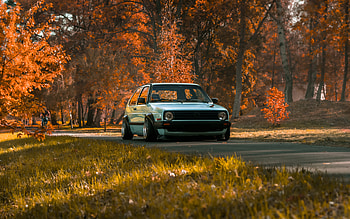 Volkswagen Golf 2, front view, exterior, Golf stance, Golf mk2, blue Golf 2, tuning, Golf, German cars, Volkswagen HD wallpaper