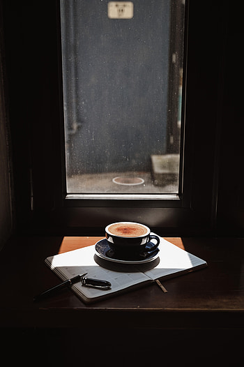 Food, Coffee, Cup, Window, Room, Drink, Beverage, Newspaper HD phone wallpaper