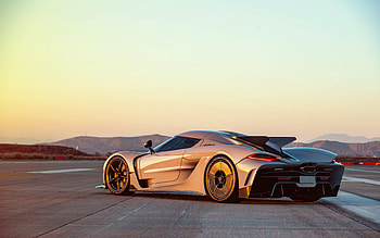 Koenigsegg Jesko, rear view, exterior, hypercar, gray Jesko, supercar, racing cars, Koenigsegg HD wallpaper