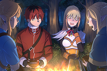 Epic Anime Crossover: Stark & Darkness Unite in Frieren's World –, Anime, crossover, Stark (Frieren: Beyond Journey's End), Darkness (KonoSuba), Marcille Donato HD wallpaper