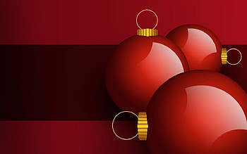 Red balls, ornament, holiday, christmas, red HD wallpaper