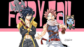 Fairy Tail, Anime, Gray Fullbuster, Happy (Fairy Tail), Natsu Dragneel HD wallpaper