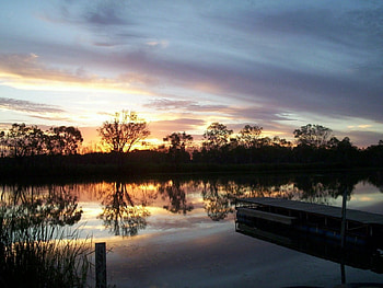 Cobdolga - South Australia, river, australia, trees, sky, sunset HD wallpaper