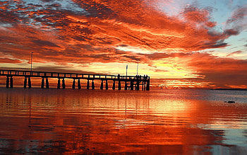 People, Nature, Sunset, Sky, Sea, Clouds, Pier, Texture, Bridge, Evening HD wallpaper
