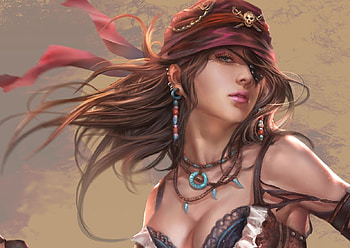 Pirate girl, girl, pirate, fantasy, ares HD wallpaper