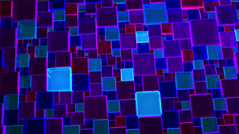 Subscription Library Neon Blue And Violet Lights Cubes Background In HD wallpaper
