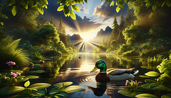 Majestic Mallard in Tranquil Lake, mallard, duck, lake, sunrise, nature HD wallpaper