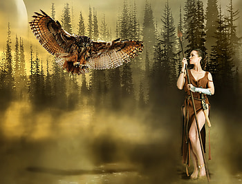 Warriors, Girls, Fantasy, Art HD wallpaper