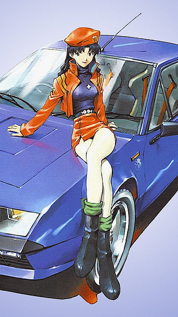 Blue car misato, anime HD phone wallpaper