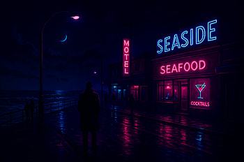 Seaside Neon Nights —, Neon Sign HD wallpaper