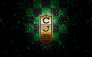 Club Joventut Badalona, glitter logo, ACB, gren black checkered background, spanish basketball team, Joventut Badalona logo, mosaic art, basketball, Joventut Badalona HD wallpaper