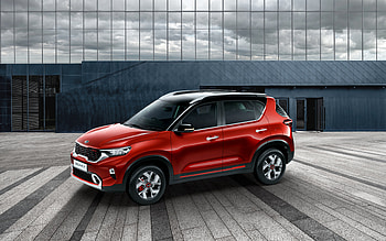 2021, Kia Sonet GT Line, exterior, front view, compact crossover, new red Sonet, Korean cars, Kia HD wallpaper