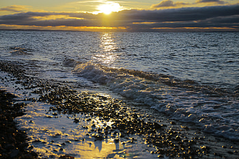 Nature, Sky, Sea, Sun, Waves, Coast HD wallpaper