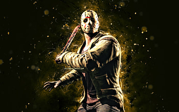 Jason Voorhees, , green neon lights, Mortal Kombat, creative, Jason Voorhees Mortal Kombat HD wallpaper