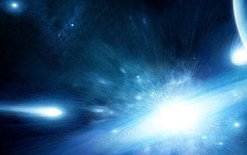 Blue Explosion, blue, outer, planet, comet, explorsion, space HD wallpaper
