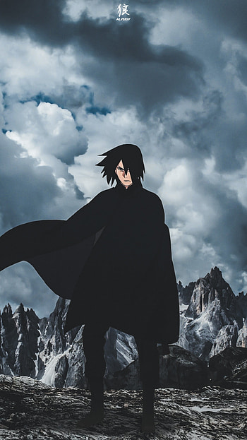 Sasuke Uchiha, anime x reality, cloud, naruto, sky, mountain, anime aesthetic, anime , boruto: naruto next generations, anime HD phone wallpaper