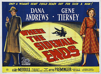 Movie - Where The Sidewalk Ends, gene tierney, movies, golden era of hollywood, dana andrews HD wallpaper