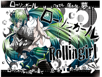 Hatsune Miku - Rolling Girl, awesome, nice, hatsune, aqua eyes, white, bandage, hatsune miku, girl, headset, aqua, anime, pretty, rolling girl, virtual, blue, black, song, heads, cute, vocaloid, beauty, name, miku, music, vocaloids, twintails, thighhighs, song title, program, skirt, title, beautiful, diva, tie, aqua hair, cool, idol HD wallpaper