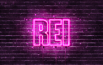 Happy Birtay Rei, , pink neon lights, Rei name, creative, Rei Happy Birtay, Rei Birtay, popular japanese female names, with Rei name, Rei HD wallpaper