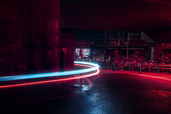 Light trail, curve, night HD wallpaper