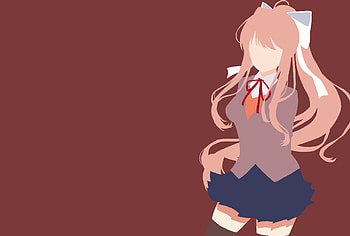 Monika (Doki Doki Literature Club!), Video Game, Doki Doki Literature Club!, Minimalist, School Uniform HD wallpaper