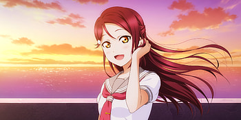 Cute, yellow eyes, Sakurauchi Riko HD wallpaper